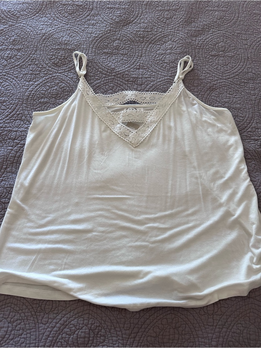 Maurices Ivory Lace-Trim Spaghetti Strap Cami